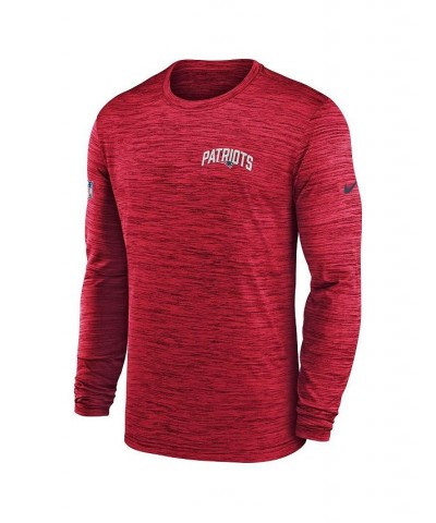 Men's Red New England Patriots Velocity Athletic Stack Performance Long Sleeve T-shirt $30.79 T-Shirts