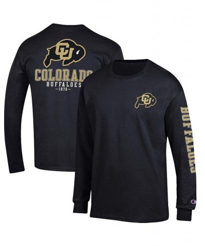 Men's Black Colorado Buffaloes Team Stack Long Sleeve T-shirt $27.99 T-Shirts