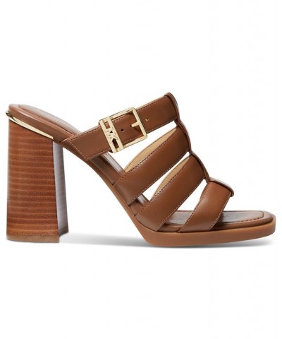 Women's Jagger Buckled Slide Dress Sandals Brown $79.20 Shoes