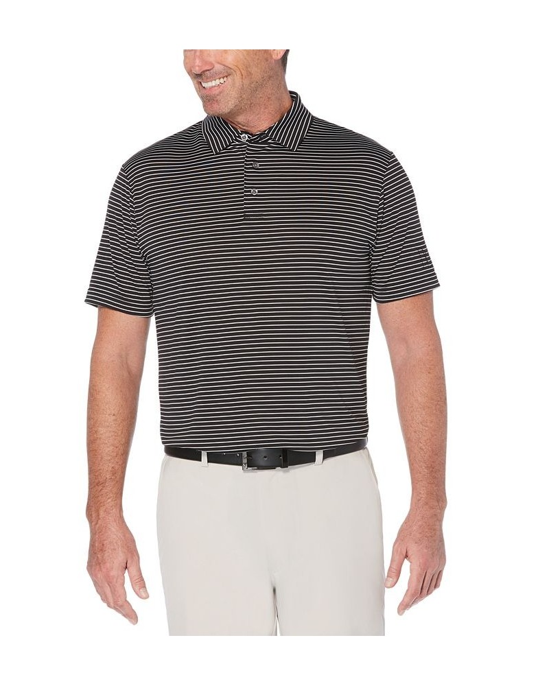 Men's Feeder Stripe Performance Golf Polo Shirt Black $16.79 Polo Shirts