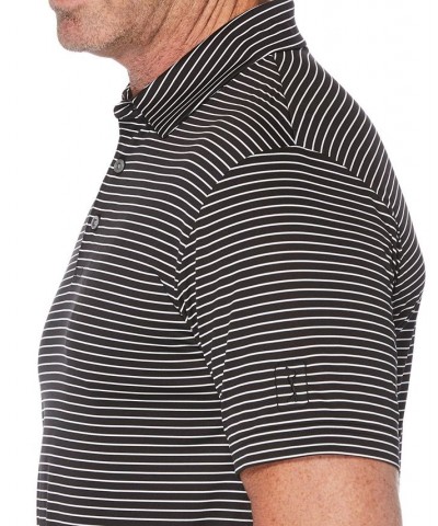 Men's Feeder Stripe Performance Golf Polo Shirt Black $16.79 Polo Shirts