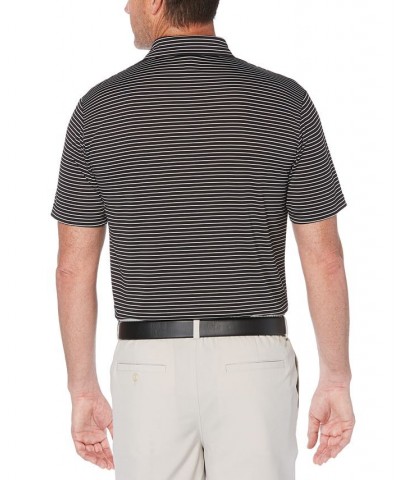 Men's Feeder Stripe Performance Golf Polo Shirt Black $16.79 Polo Shirts