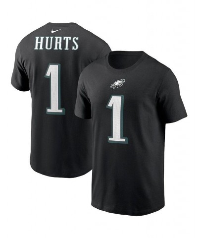 Men's Jalen Hurts Black Philadelphia Eagles Player Name Number T-shirt $18.90 T-Shirts