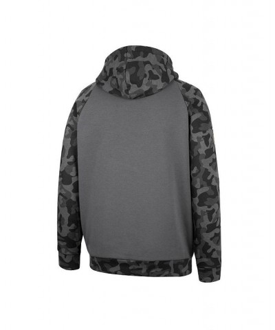 Men's Charcoal Oregon Ducks OHT Military-Inspired Appreciation Camo Stack Raglan Pullover Hoodie $31.85 Sweatshirt