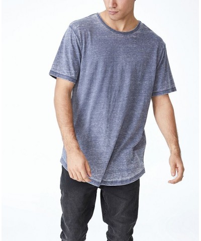 Men's Scooped Hem T-shirt Blue $18.19 T-Shirts