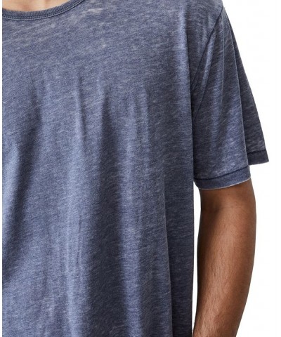 Men's Scooped Hem T-shirt Blue $18.19 T-Shirts