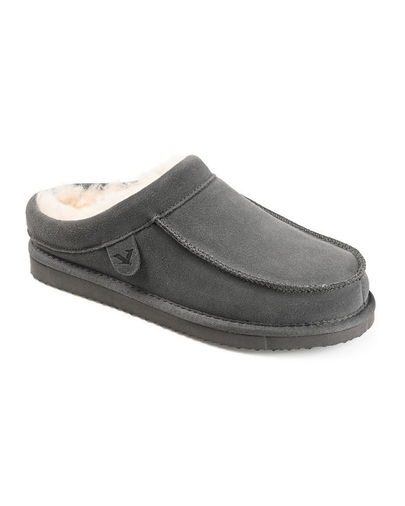 Men's Oasis Moccasin Clog Slippers Gray $34.80 Shoes