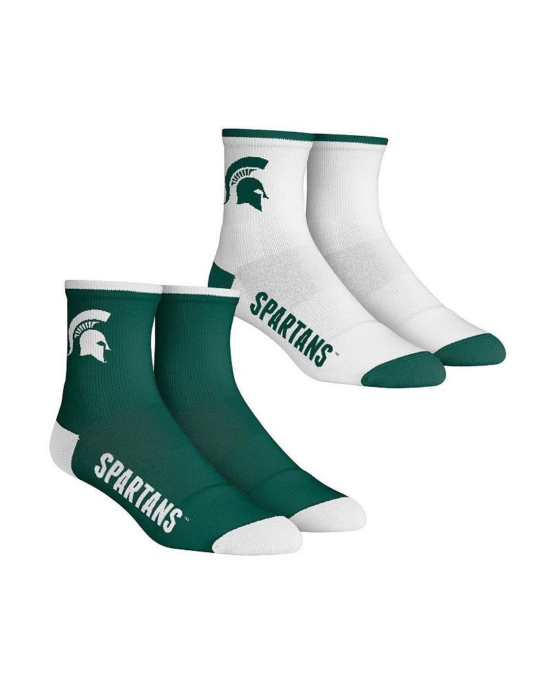 Men's Socks Michigan State Spartans Core Team 2-Pack Quarter Length Sock Set $13.80 Socks