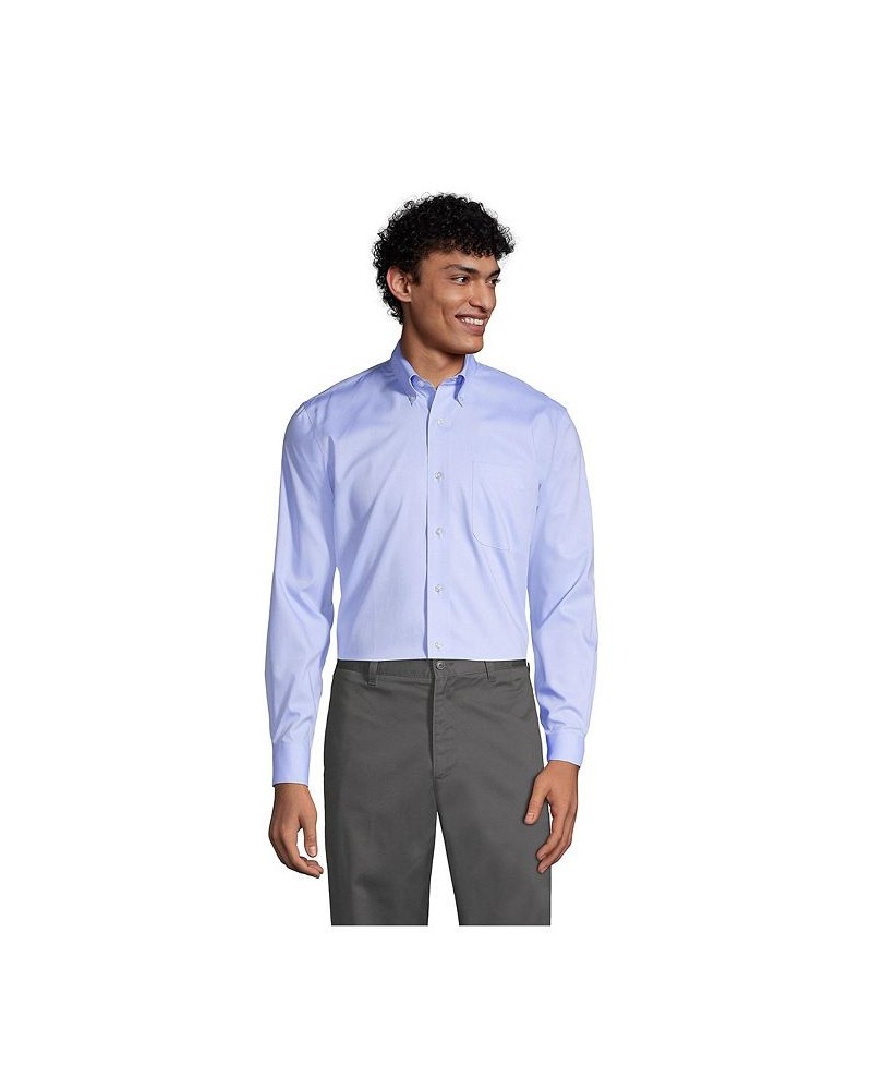 School Uniform Men's Long Sleeve No Iron Pinpoint Dress Shirt Blue $28.78 Dress Shirts