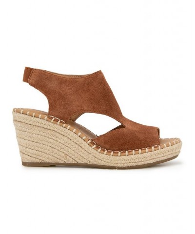 Women's Cody Wedge Espadrille Sandals Brown $59.77 Shoes