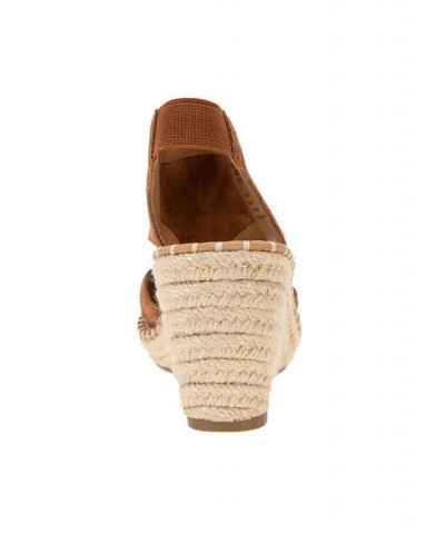 Women's Cody Wedge Espadrille Sandals Brown $59.77 Shoes