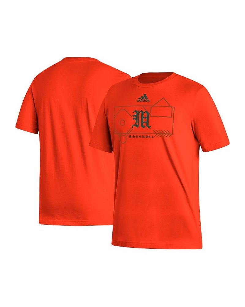 Men's Orange Miami Hurricanes Locker Lines Baseball Fresh T-shirt $16.80 T-Shirts