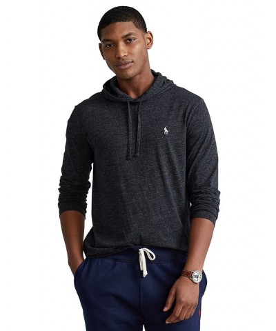 Men's Jersey Hooded T-Shirt Black Heather $35.78 Sweatshirt