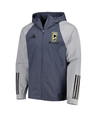 Men's Charcoal Columbus Crew All-Weather Raglan Hoodie Full-Zip Jacket $37.20 Jackets