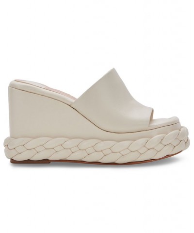 Women's Elene Braided Platform Wedge Sandals White $73.60 Shoes