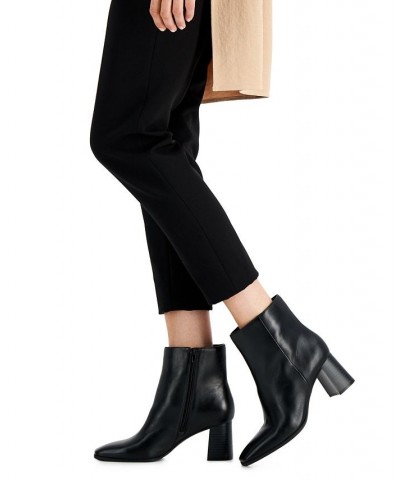 Women's Dasha Block-Heel Booties Black $26.51 Shoes