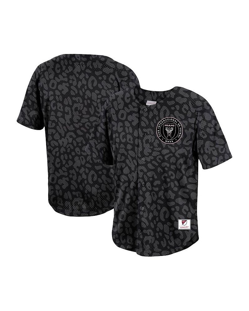 Men's Black Inter Miami CF Wildlife Mesh Button-Up Shirt $58.80 Shirts