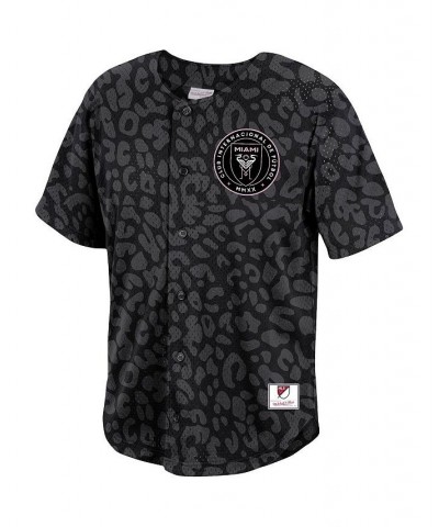 Men's Black Inter Miami CF Wildlife Mesh Button-Up Shirt $58.80 Shirts