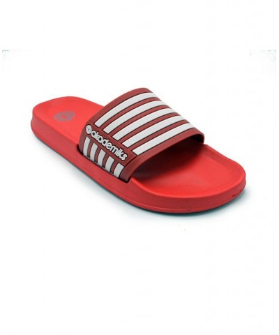 Men's Stripe Slides Red $12.48 Shoes
