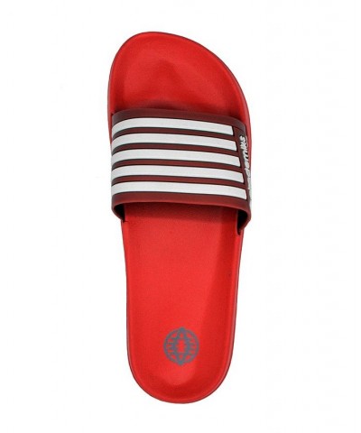 Men's Stripe Slides Red $12.48 Shoes