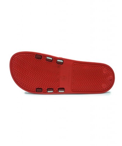 Men's Stripe Slides Red $12.48 Shoes