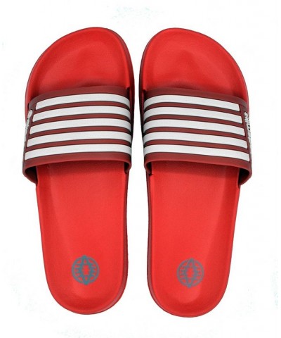 Men's Stripe Slides Red $12.48 Shoes