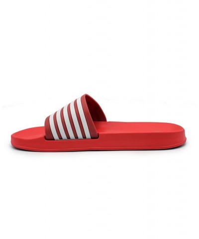 Men's Stripe Slides Red $12.48 Shoes