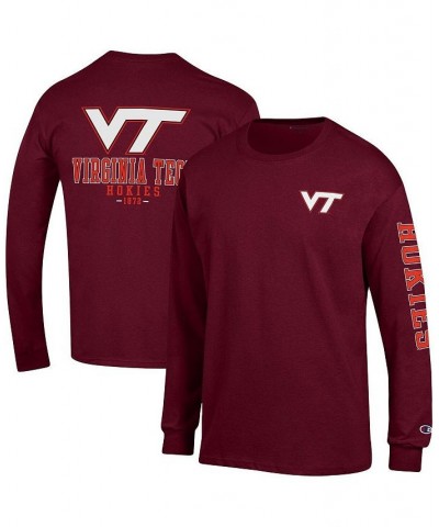 Men's Maroon Virginia Tech Hokies Team Stack Long Sleeve T-shirt $28.49 T-Shirts