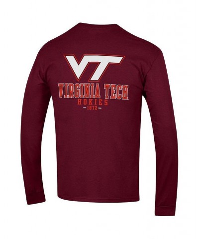 Men's Maroon Virginia Tech Hokies Team Stack Long Sleeve T-shirt $28.49 T-Shirts