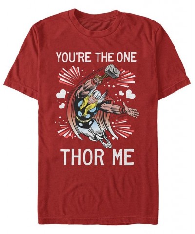 Men's One Thor Me Short Sleeve Crew T-shirt Red $19.24 T-Shirts