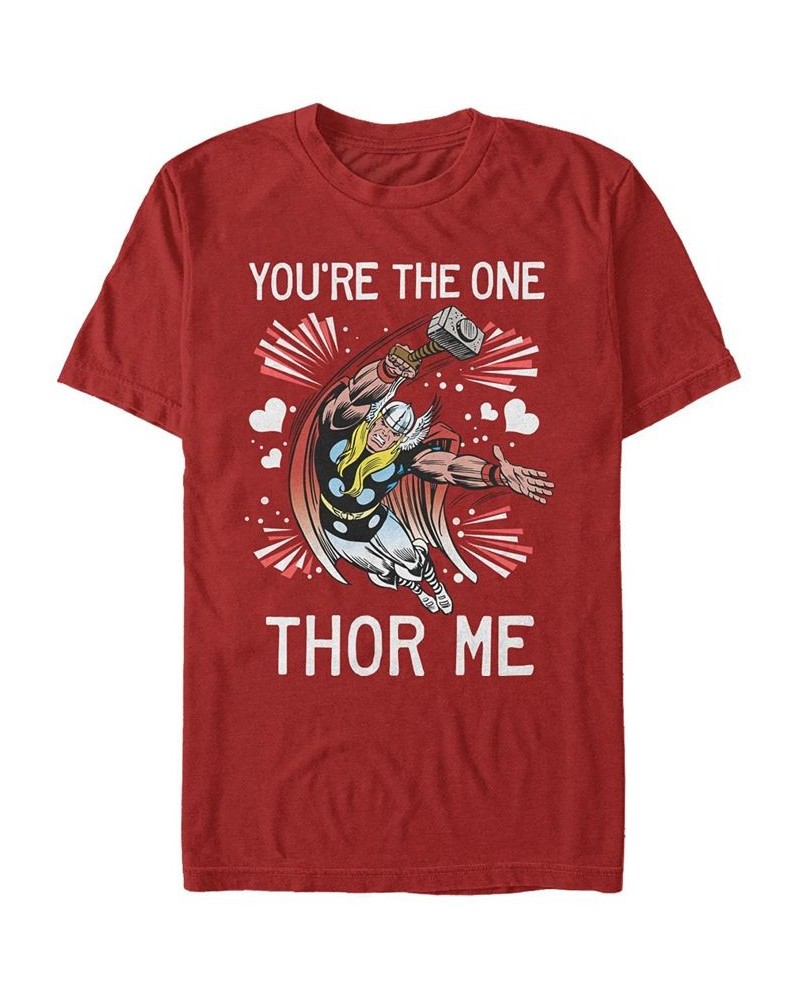Men's One Thor Me Short Sleeve Crew T-shirt Red $19.24 T-Shirts