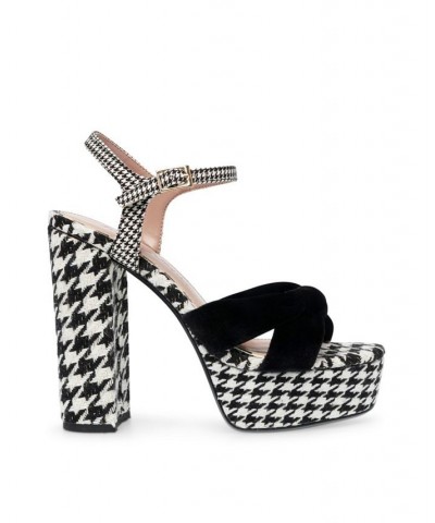 Women's Melanni Block Heel Dress Sandal Houndstooth $28.45 Shoes