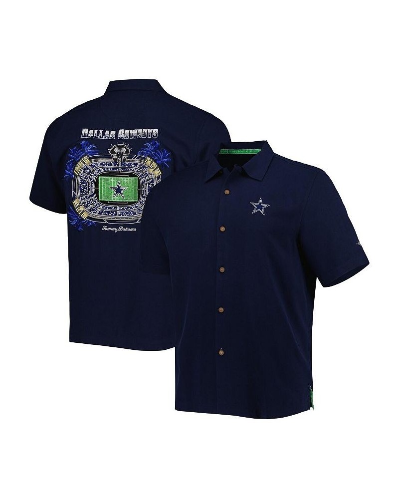 Men's Navy Dallas Cowboys Top of Your Game Camp Button-Up Shirt $74.10 Shirts