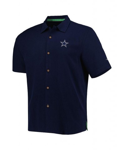 Men's Navy Dallas Cowboys Top of Your Game Camp Button-Up Shirt $74.10 Shirts