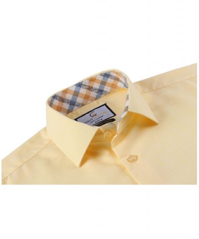 Men's Slim Fit Linen Look Short Sleeve Button Down Shirt PD01 $17.84 Dress Shirts