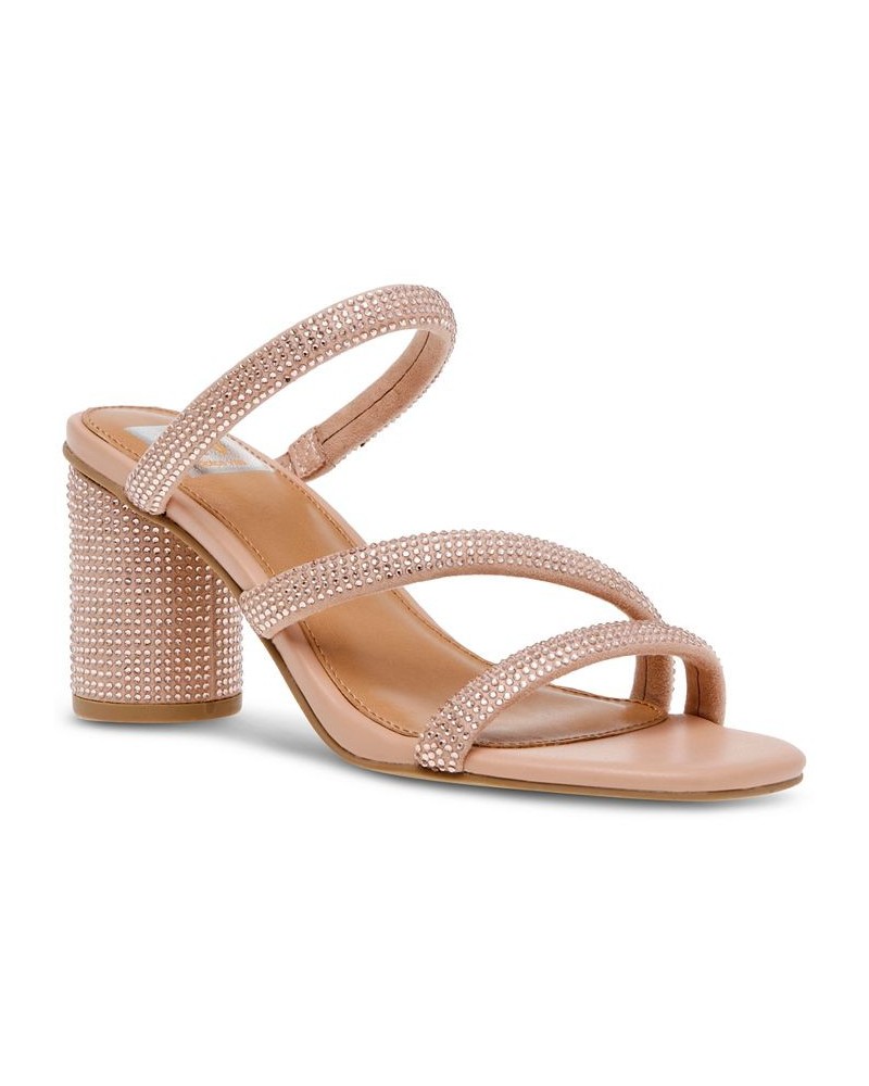 Women's Myla Strappy Block-Heel Sandals Tan/Beige $20.58 Shoes