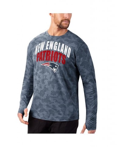 Men's Navy New England Patriots Camo Performance Long Sleeve T-shirt $37.79 T-Shirts