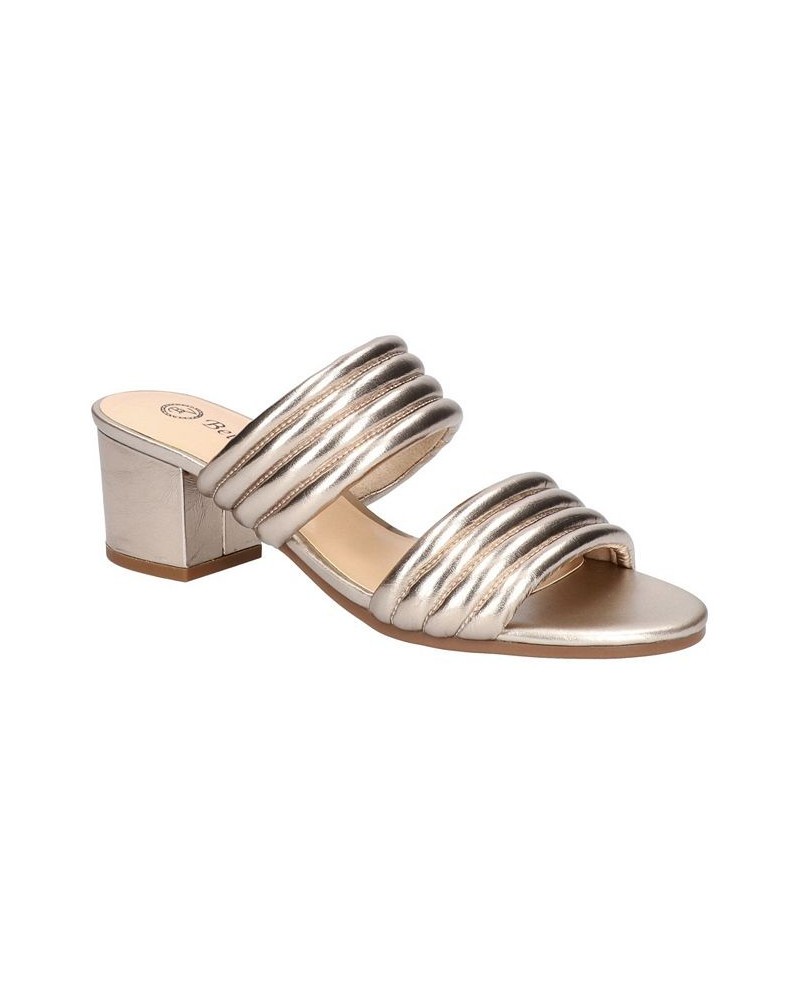 Women's Georgette Heeled Sandals Gold $40.00 Shoes