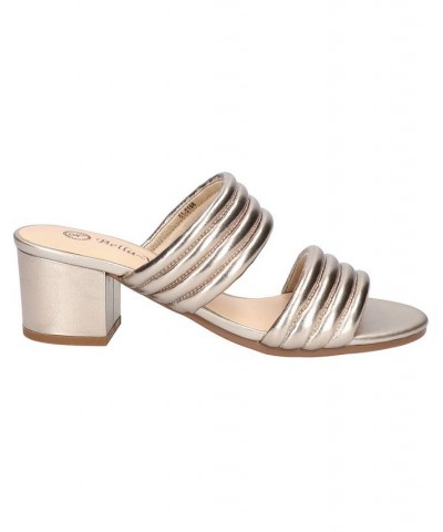 Women's Georgette Heeled Sandals Gold $40.00 Shoes