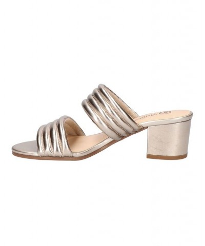 Women's Georgette Heeled Sandals Gold $40.00 Shoes