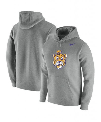 Men's Heathered Gray LSU Tigers Vintage-Like School Logo Pullover Hoodie $34.85 Sweatshirt