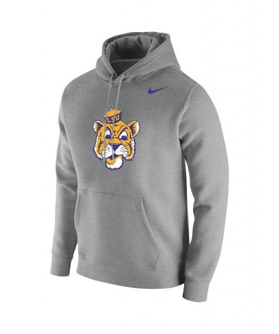 Men's Heathered Gray LSU Tigers Vintage-Like School Logo Pullover Hoodie $34.85 Sweatshirt