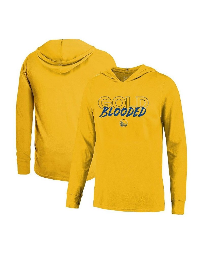 Men's Threads Gold Golden State Warriors Gold Blooded Mantra Long Sleeve Hoodie T-shirt $33.60 T-Shirts