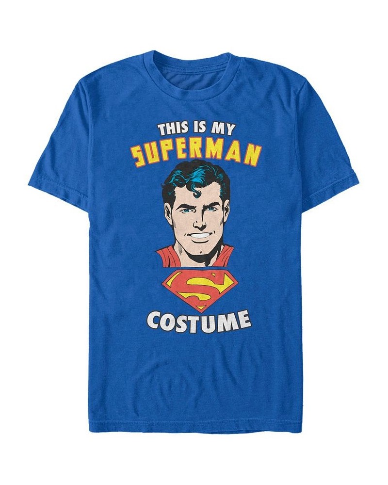 Superman Costume Men's Short Sleeve T-shirt Blue $20.29 T-Shirts