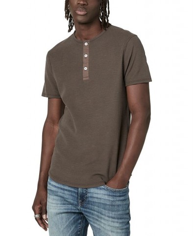 Men's Relaxed Kosory Henley T-shirt Brown $11.85 T-Shirts