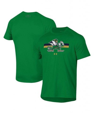 Men's Green Notre Dame Fighting Irish Leprechaun Logo Stripe Performance Raglan T-shirt $29.49 T-Shirts