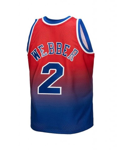 Men's Chris Webber Royal, Red Washington Bullets 1994/95 Hardwood Classics Fadeaway Swingman Player Jersey $53.20 Jersey