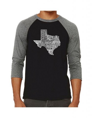 The Great State of Texas Men's Raglan Word Art T-shirt Gray $18.90 T-Shirts
