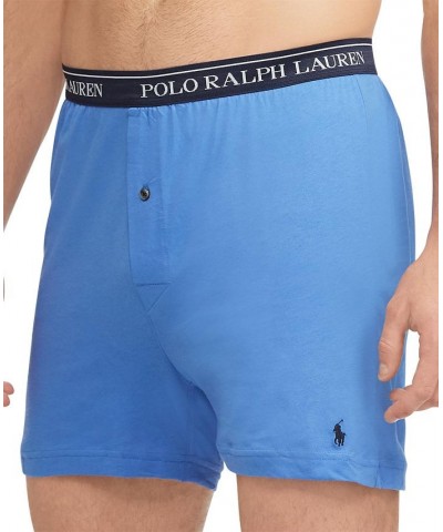 Men's Classic-Fit Cotton Knit Boxers, 5-Pack Aerial Blue / Rugby Royal / Cruise Navy $32.78 Underwear
