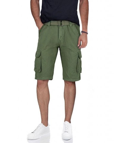 Men's Belted Twill Tape Cargo Shorts Grass $25.58 Shorts
